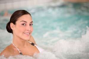 image of a woman in hot tub.